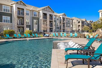 Pool side relaxing area with sundeck